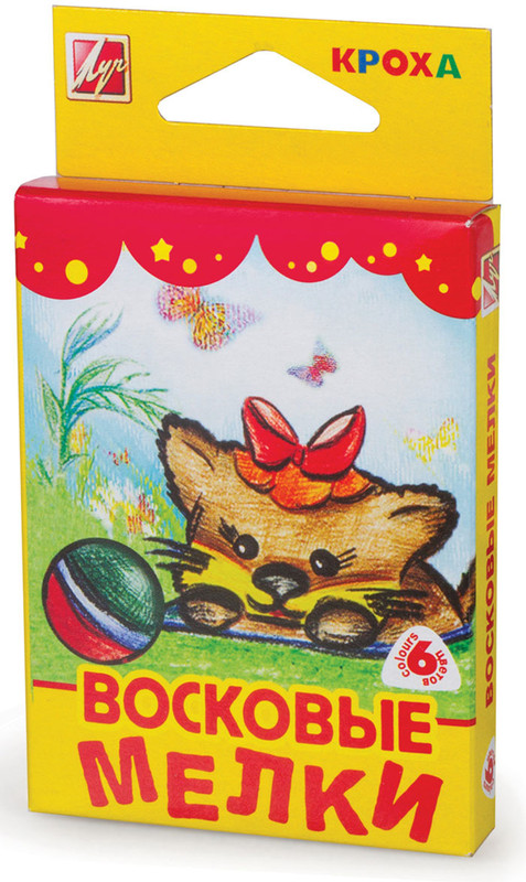 Мелки ЛУЧ восковые Кроха 6 цветов