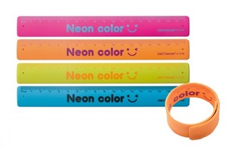 Линейка-браслет гибкая DELI, неоновая, 18 см 1