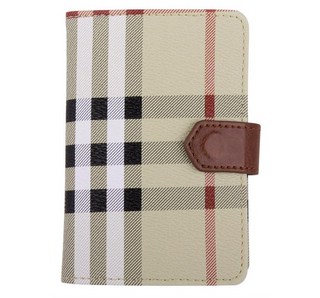 Визитница 'London' на 1 окно, 77х105 мм, иск.кожа, в клетку, Infolio