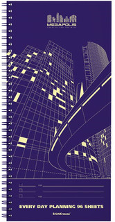 Планинг ErichKrause Megapolis, на спирали, 44409, синий, 96 листов, 13, 5 х 29 см