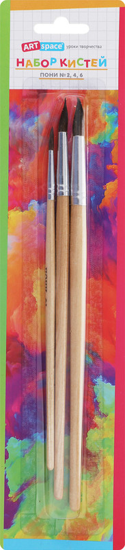 Набор круглых кистей, пони, 3 шт ArtSpace