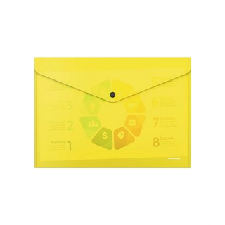 Папка-конверт на кнопке пластиковая Glossy Neon, полупрозрачная, A4, асс. 2