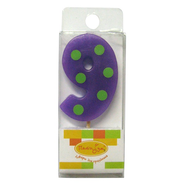 Свеча для торта Цифра 9, мини, 5 см