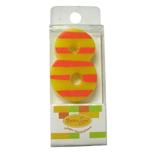 Свеча для торта Цифра 8, мини, 5 см