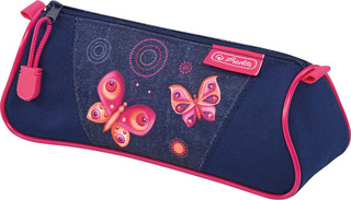 Herlitz Пенал-косметичка TRIANGULAR Butterfly Dreams, цвет темно-синий