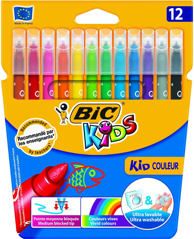 Фломастеры смываемые 12 цветов 'Kid Couleur'