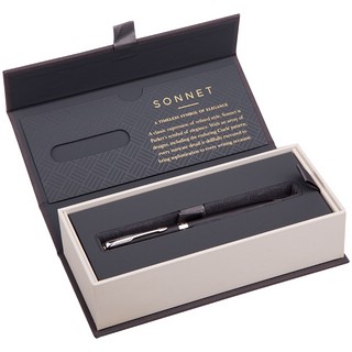 Ручка шариковая Parker 'Sonnet Matte Black СT Slim' черная, 1.0 мм, в подарочной упаковке 3