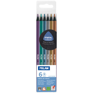 Карандаши металлик, 6 цветов Milan