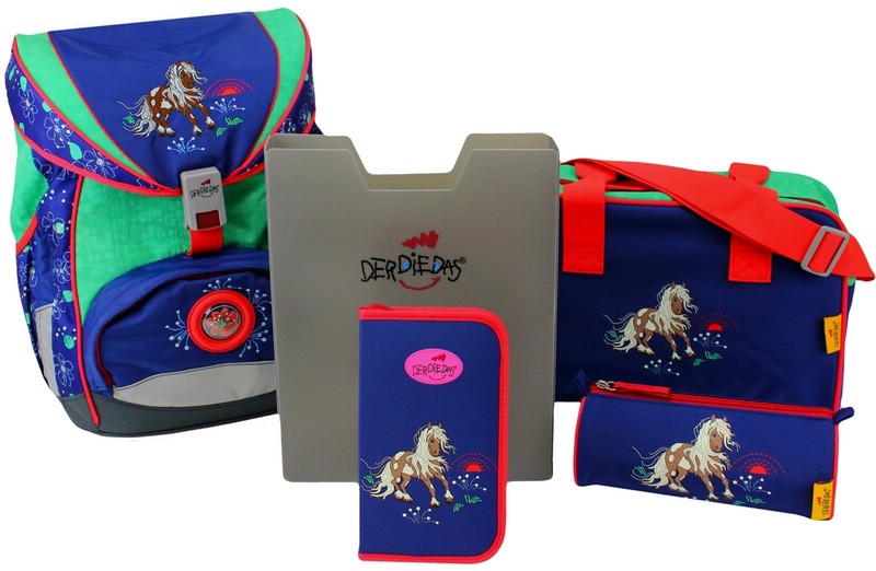 Ранец DerDieDas Ergoflex 'Весёлый Пони' 800 гр, с наполнением (5 предметов)