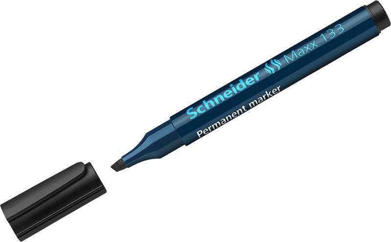 Маркер перманентный Schneider 'Maxx 133' черный, скошенный, 4мм