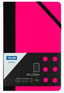 Ежедневник 'Flash Pink' недатированный A5, 104 л, пластик, розовый/черный