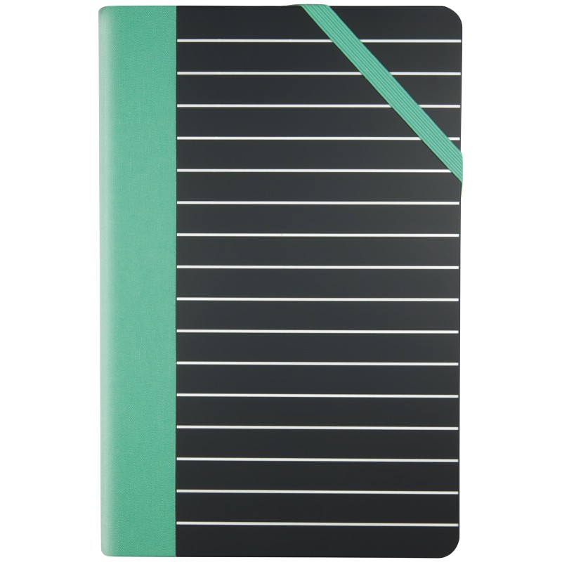 Ежедневник 'Stripes' недатированный A5, 104 л, пластик, бирюзоввый/черный