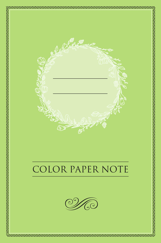 Блокнот с цветными страницами (зеленый, мягкая обложка, линовка, на скобе)