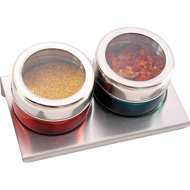 Набор для специй 3 предмета, на магнитах, металлическая подставка