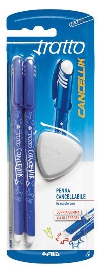 Набор Tratto Cancellik 'Пиши-стирай' (2 шариковые ручки + ластик) синий