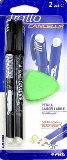 Набор Tratto Cancellik 'Пиши-стирай' (2 шариковые ручки + ластик) черный