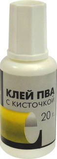 Клей ПВА Гамма канцелярский с кисточкой, 20 г 2