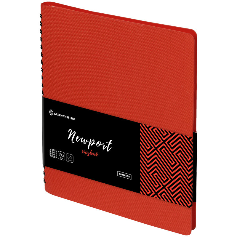 Тетрадь Greenwich Line 'Newport', А5, 80 л, клетка, коралловая