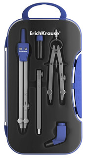 Готовальня 'University', 140 мм, 5 предметов ErichKrause, цвет серый, синий