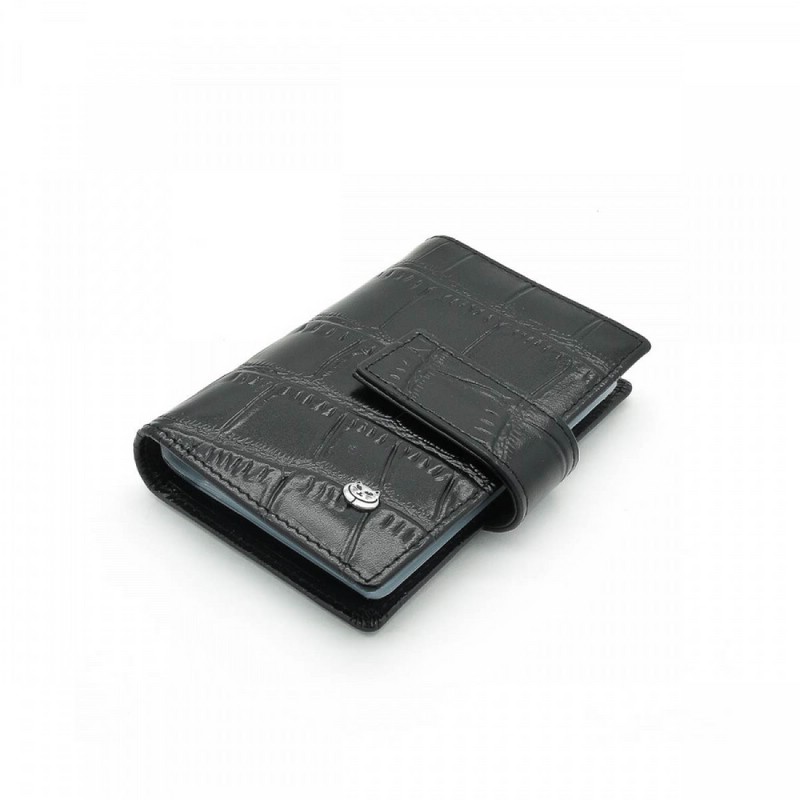 Визитница Taoko Tanishi, кожа, черный цвет