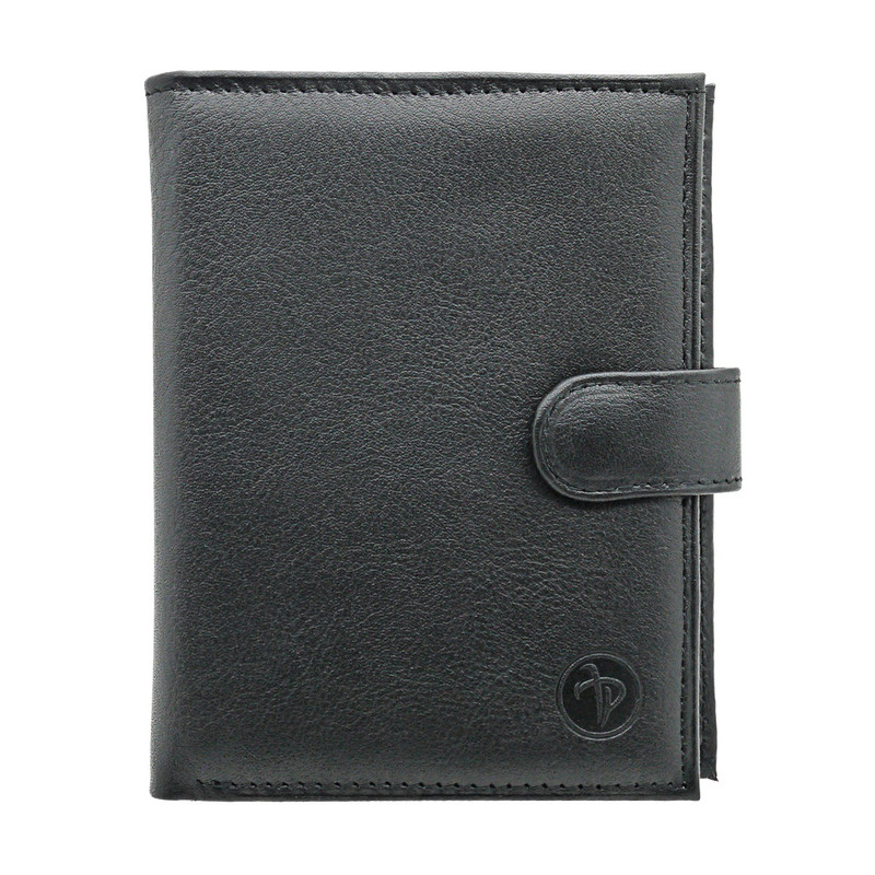 Портмоне Pellecon, кожа, на кнопке, черный, 005-319/1