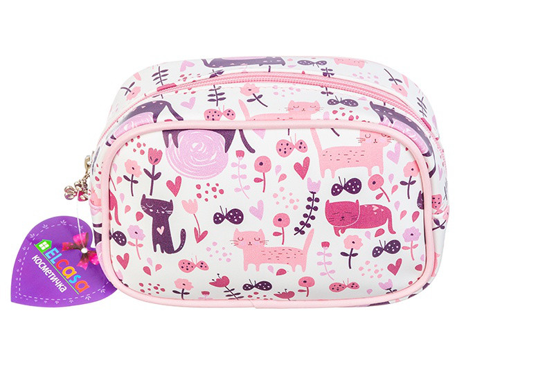 Косметичка El Casa, цвет белый, розовый