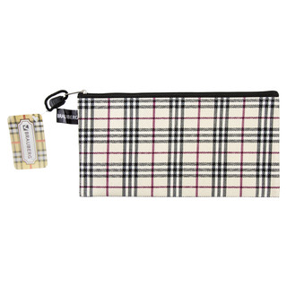 Папка-конверт на молнии 'Checked' мини (255х130 мм) ткань, в клетку 2