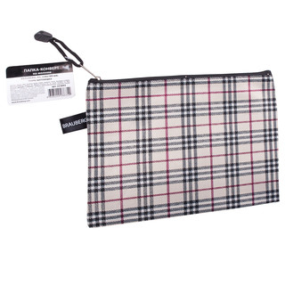 Папка-конверт на молнии 'Checked', А5, 238х180 мм, ткань, в к...