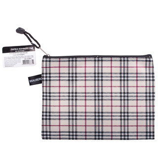 Папка-конверт на молнии 'Checked', А5, 238х180 мм, ткань, в клетку 2