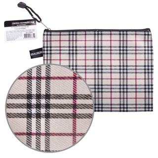 Папка-конверт на молнии 'Checked', А5, 238х180 мм, ткань, в клетку 4