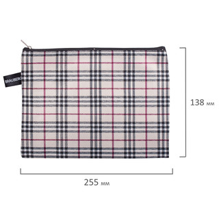 Папка-конверт на молнии 'Checked', А5, 238х180 мм, ткань, в клетку 6