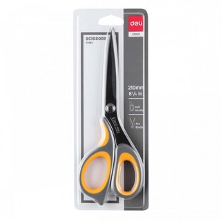 Ножницы 210мм Deli Ergo, резиновые вставки, европодвес