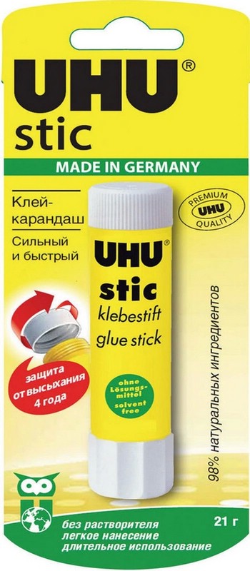 Клей-карандаш UHU Stic белый, 21 г