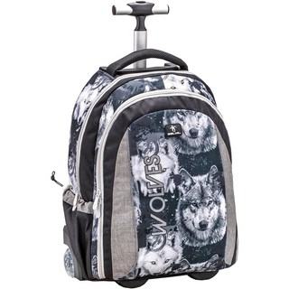 Рюкзак на колесах молодежный Belmil EASY GO WOLVES GREY 1
