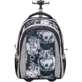 Рюкзак на колесах молодежный Belmil EASY GO WOLVES GREY 2