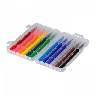 Фломастеры-кисточки 12 цветов EasyColor в пластиковом пенале 2