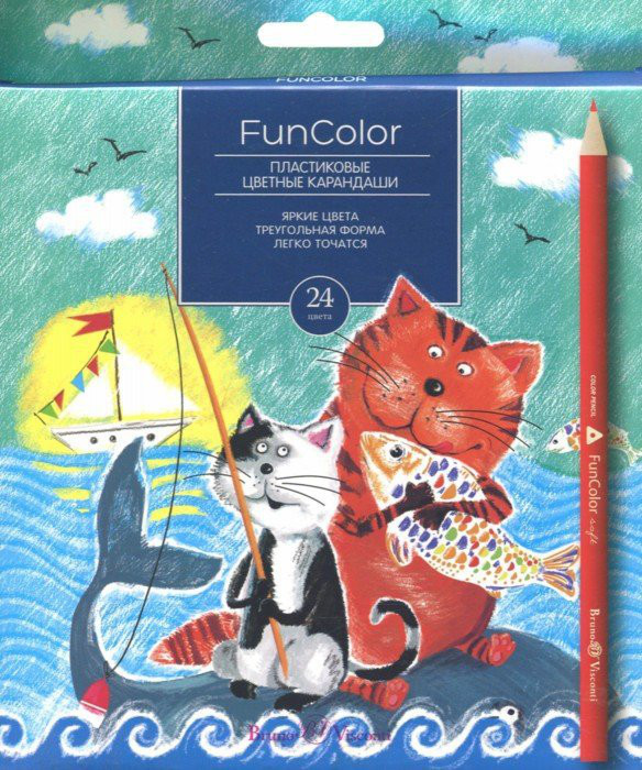 Карандаши цветные 'Funcolor', 24 цвета, пластиковые