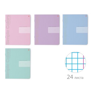 Тетрадь Альт "ZEFIR COLORS", A5, 24 л, клетка, обложка в ассо...