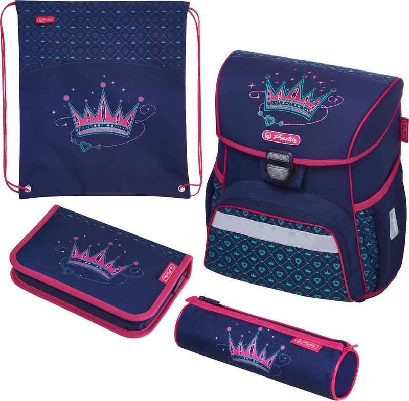 Ранец школьный Herlitz Loop Plus Crown, с наполнением, фиолетовый