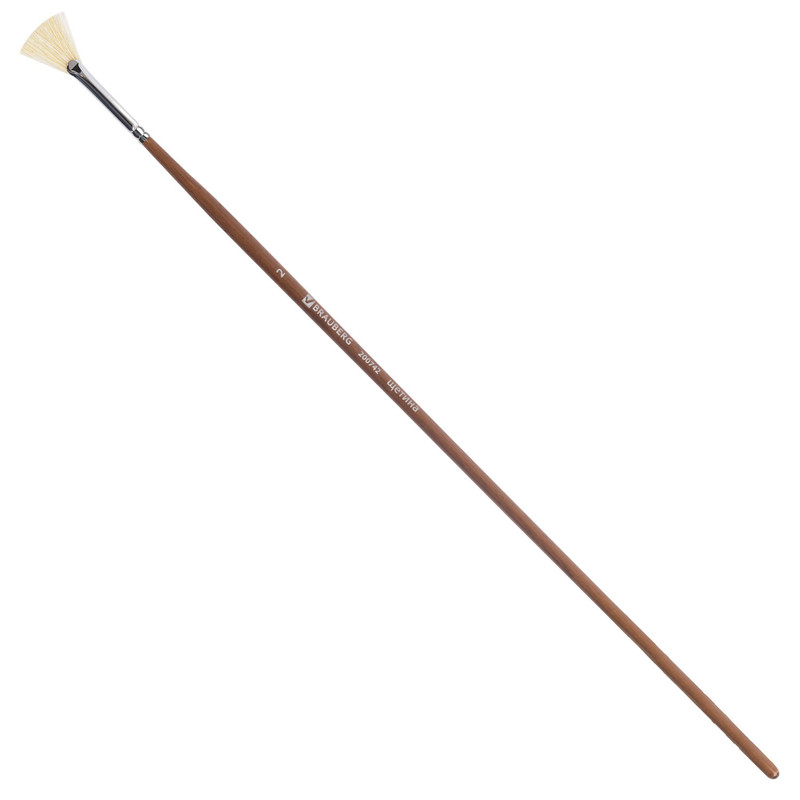 Кисть художественная профессиональная Brauberg ART classic, щетина, веерная, № 2, длинная ручка