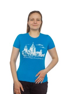 Футболка с видом главного здания МГУ имени М.В. Ломоносова