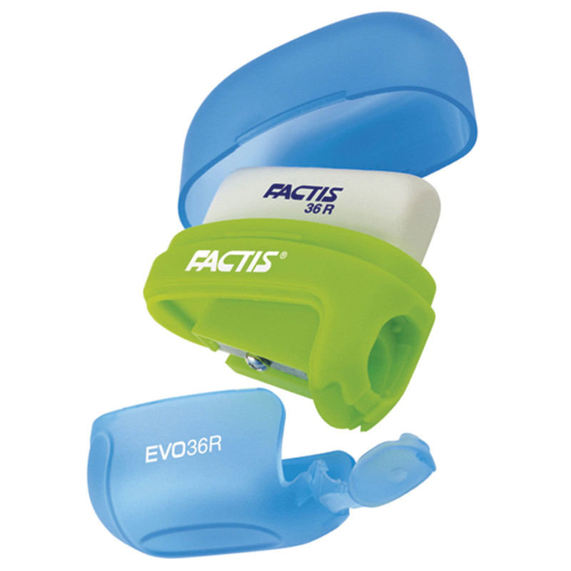 Точилка FACTIS с контейнером и стирательной резинкой, EVO36R