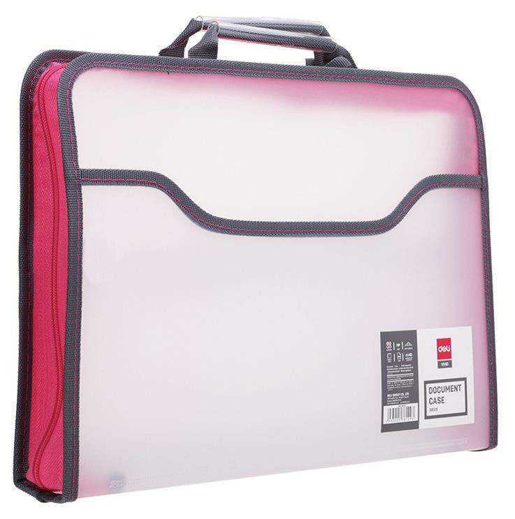 Папка - портфель Deli E38129 A4, полипропилен, ассорти