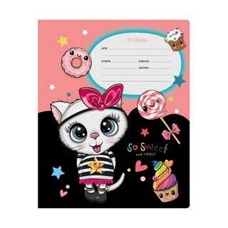 Тетрадь 12 листов, клетка 'Глазастики' в ассортименте. Цена за 1 шт. 5
