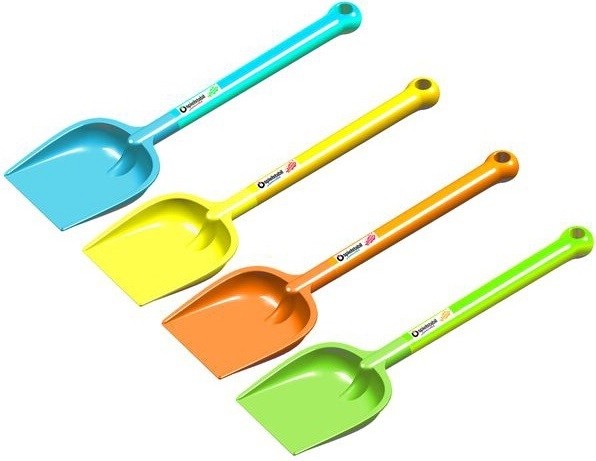 Лопата 40 см, Spielstabil. Цвет в асс (голубой, желтый, оранжевый, салатовый). Цена за 1 шт.