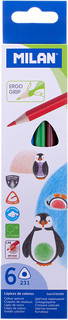 Карандаши Milan 231, 6 цветов, трехгранные 1