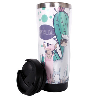 Термостакан 'Ламы и кактус', пластик/металл, 400мл 2