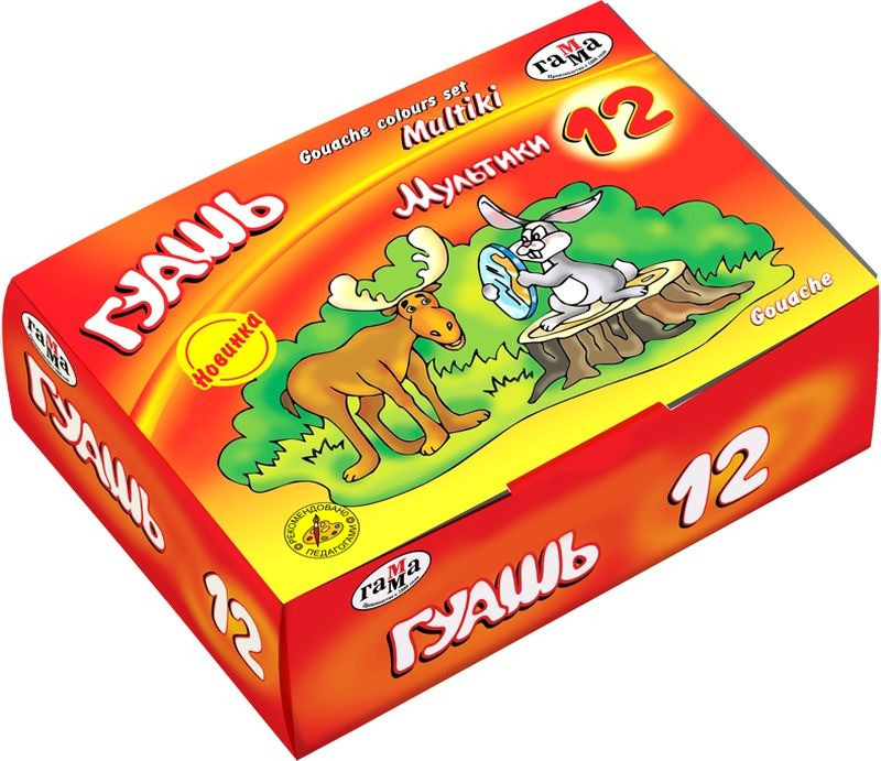 Гуашь Гамма Мультики,12 цветов по 40 мл