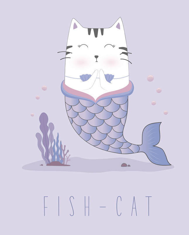 Fish-cat. Тетрадь общая Эксмо 48 листов в клетку