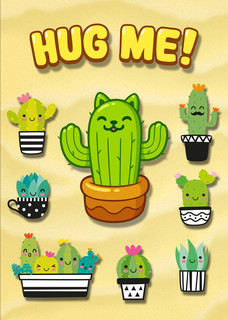 Кавай кактусы. Тетрадь школьная Эксмо, 48 листов в клетку